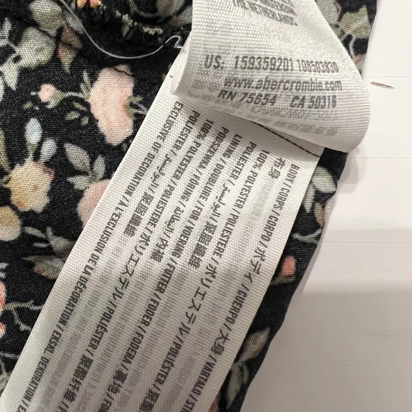 Abercrombie Fitch Black Floral Maxi Dress with Adjustable Tie Back Straps - Image 9