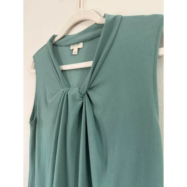Talbots Sleeveless Knot Front Blouse in Sage Green, Size M - Image 2