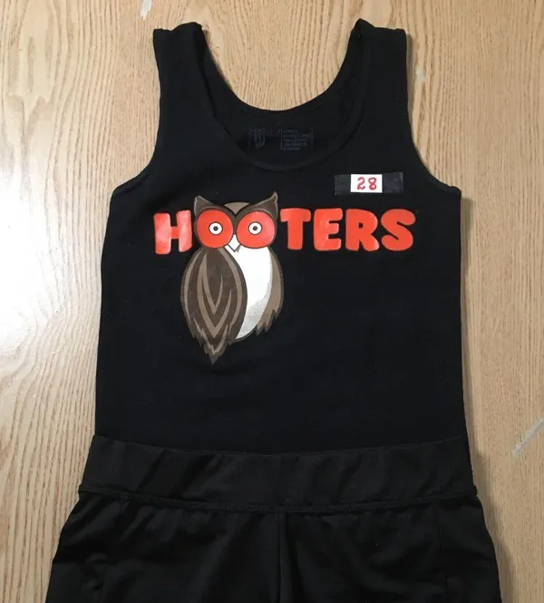 B64 #28 Womens Hooters Girl Uniform Tank Top & Shorts Black Size Xs/Xxs - Image 2