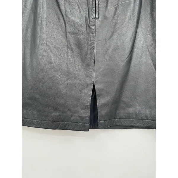 VTG 80’s Wilsons Leather Mini Skirt Womens 12 Black Goth Grunge Moto Punk Biker - Image 5