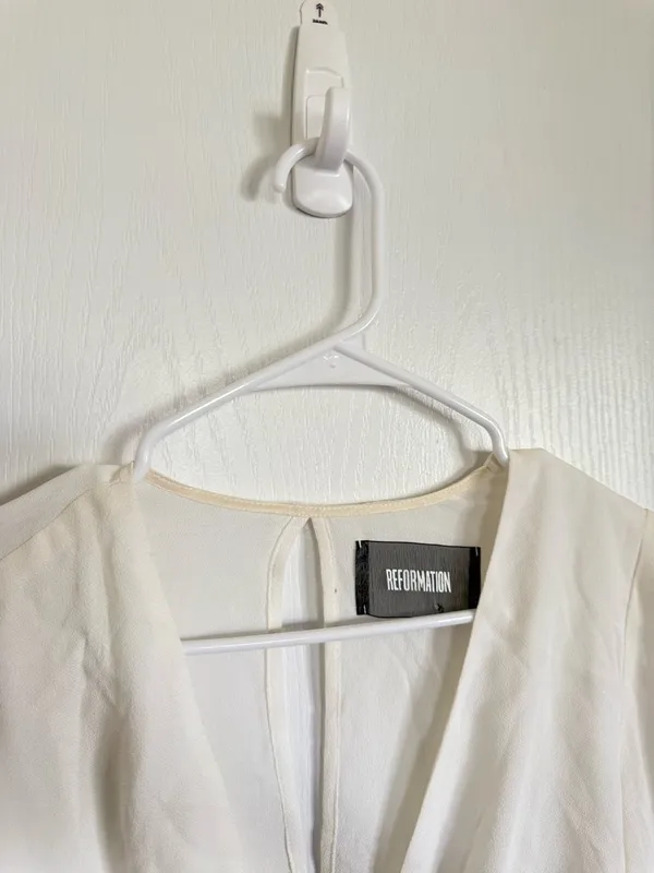 Reformation Ivory Farrow Blouse - Image 2