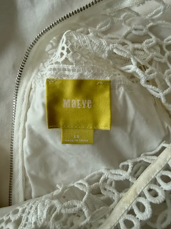 Maeve Anthropologie White Retro Mini Dress - Image 4