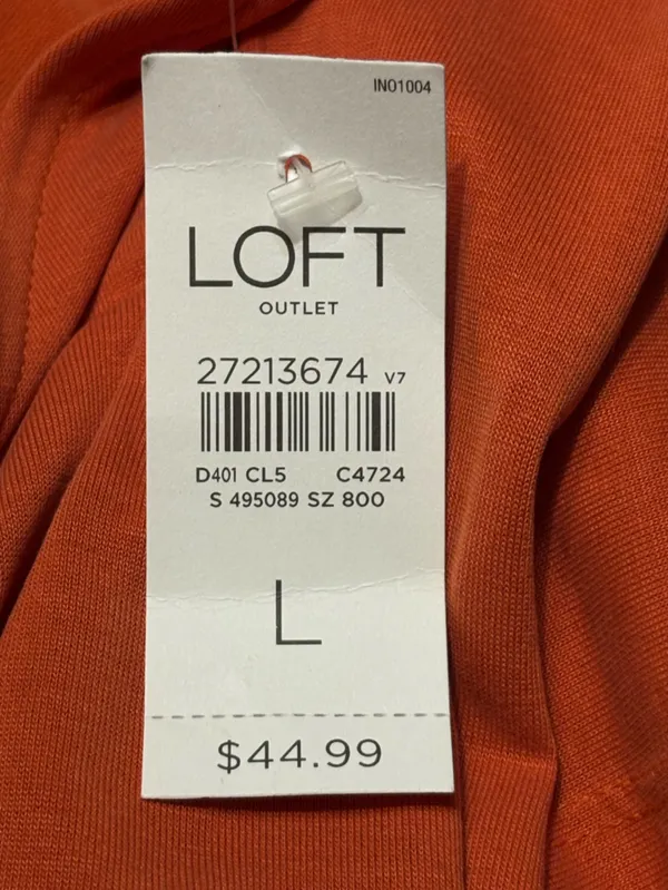 LOFT Orange Wrap-Front Short Sleeve Blouse size Large NWT - Image 6