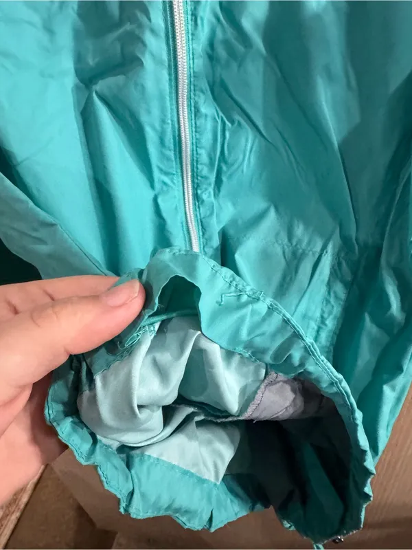Women’s Columbia Teal Hooded Rain Jacket Size Medium - Image 2