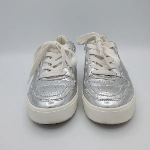 Sam Edelman Edie Silver Metallic Low Top Sneakers Womens Size 6M SE-1980‎ - Image 3