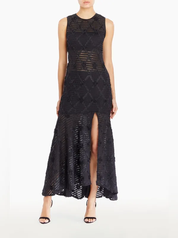 Amanda Uprichard Lauritta Dress Black NWT Sleeveless Lace Maxi Dress Size Small - Image 2