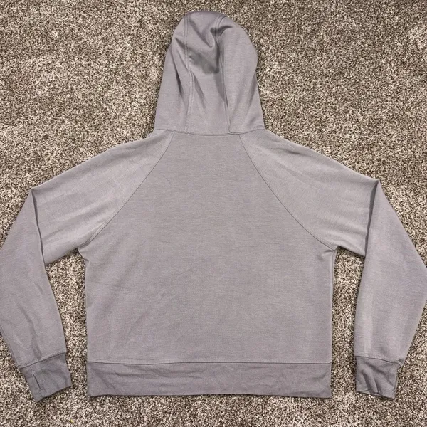 RECREATION Grey Half-Zip Athletic Hoodie Pocket Sweatshirt Womens Small - Image 3