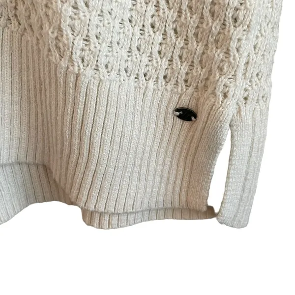 American Eagle Women Tunic Sweater M Ivory Large‎ Loop Open Knit Casual Neutral - Image 6