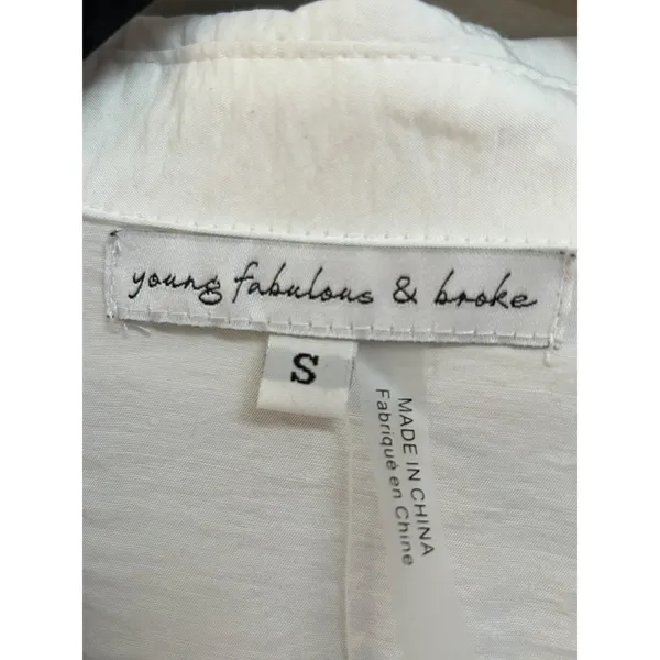 NWT Young Fabulous & Broke‎ White Derby Maxi Shirt Dress Cutout Waist Size Small - Image 5