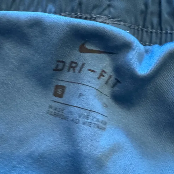 Nike Women's Drifit Athletic Shorts in Blue and White lined - Image 2