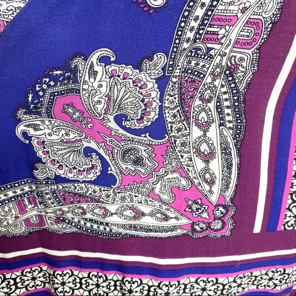 Cynthia Rowley Purple Pink Paisley Sleeveless Button Back Blouse Top Size Large - Image 12