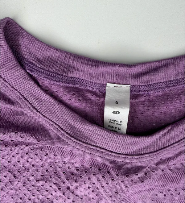Lululemon Short Sleeve Mesh Breathable Purple - Image 2