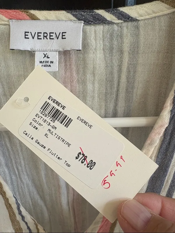 NWT EVEREVE Calla Gauze Flutter Sleeve Top Size XL - Image 5