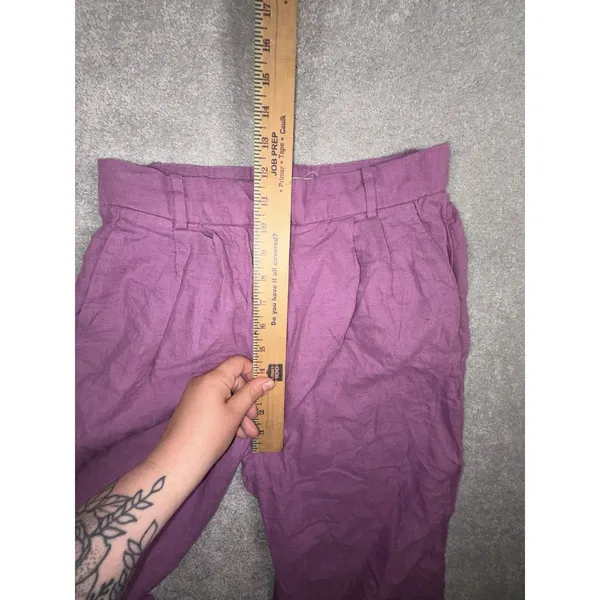 Abercrombie & Fitch Sloane Tailored‎ Wide Leg Pants Chinos Linen Blend 27/4s - Image 6
