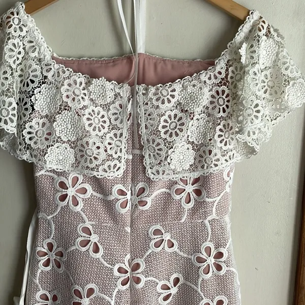 ALEXIS Boriana Off Shoulder Lace Romper White - Image 10