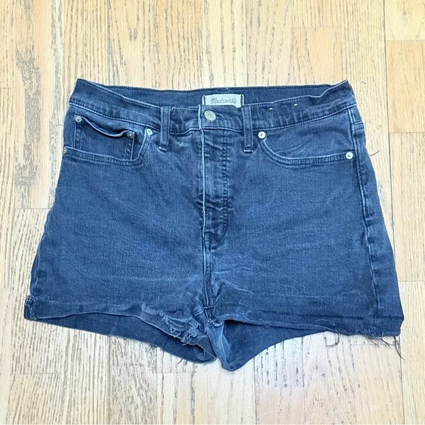 MADEWELL‎ High Rise Denim Shorts Black size 29 - Image 2
