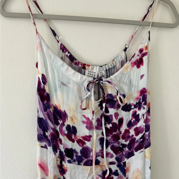 Revolve NWT- SOMEDAYS Lovin Lonely Ivory Floral Print Side Slit MaxiDress size xs - Image 11