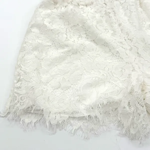 White High Waist Lace Shorts High Rise Floral Shorts Pants Summer Casual Pants - Image 2