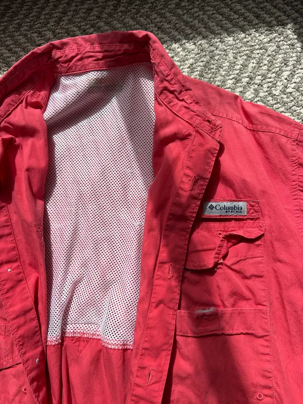 Columbia Men's Red PFG Bonehead Short-Sleeve Fishing shirt, large - Image 3