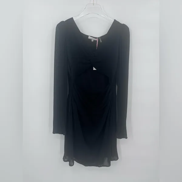 LoveShackFancy‎ black Nanita cut-out mini dress size 12 NWT - Image 3