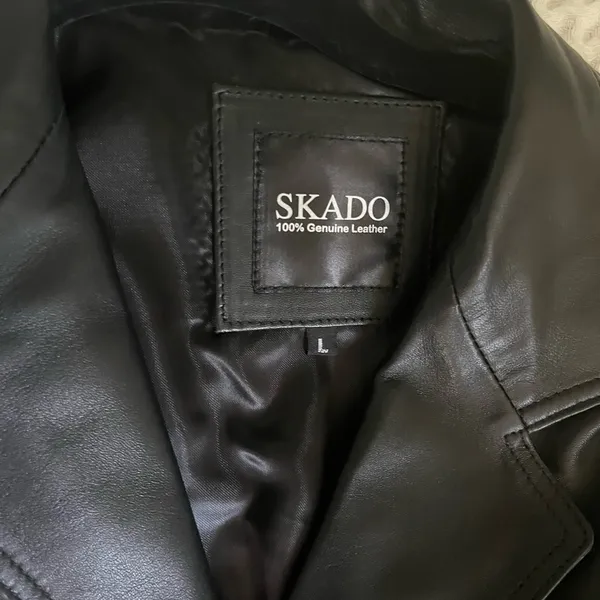 SKADO Women's Leather Blazer Black Size L - Image 5