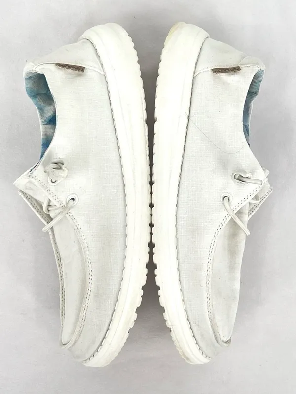 HEY DUDE Wendy Silk Moon White Canvas Slip-On Loafers Women’s 7 - Image 3