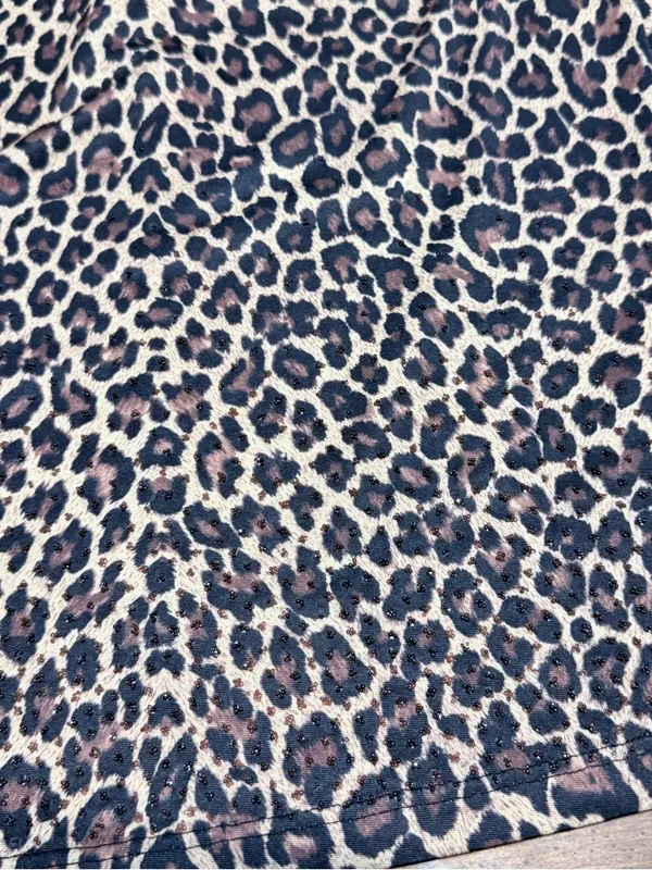 One-Shoulder Leopard Print Women's Top - Brown asymmetrical sequins - Image 3