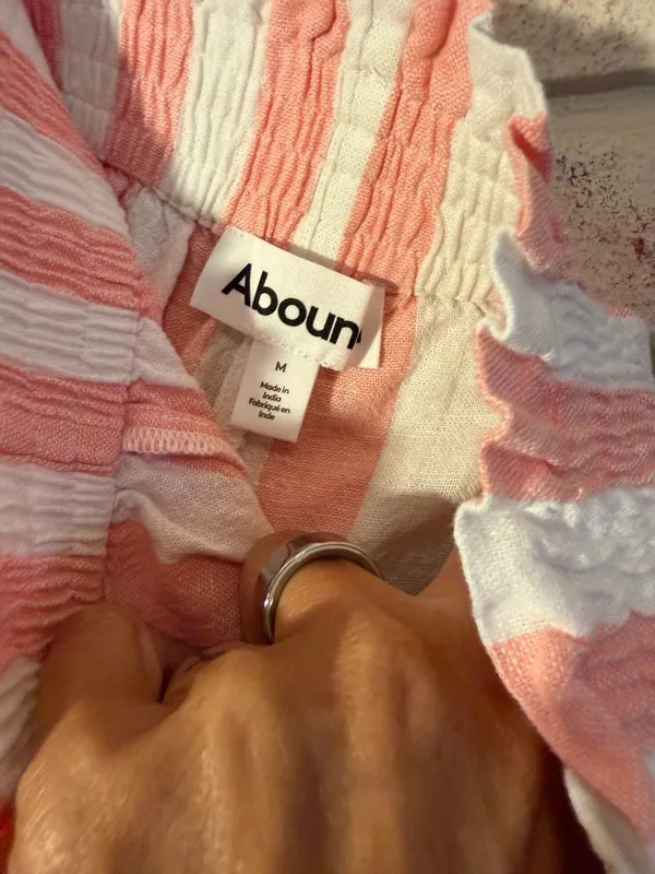 Abound Women's Pink and White Striped Ruffle Shorts - Image 4