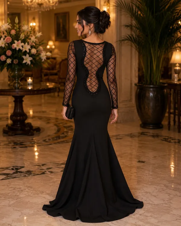 Elegant Black Long - Image 2