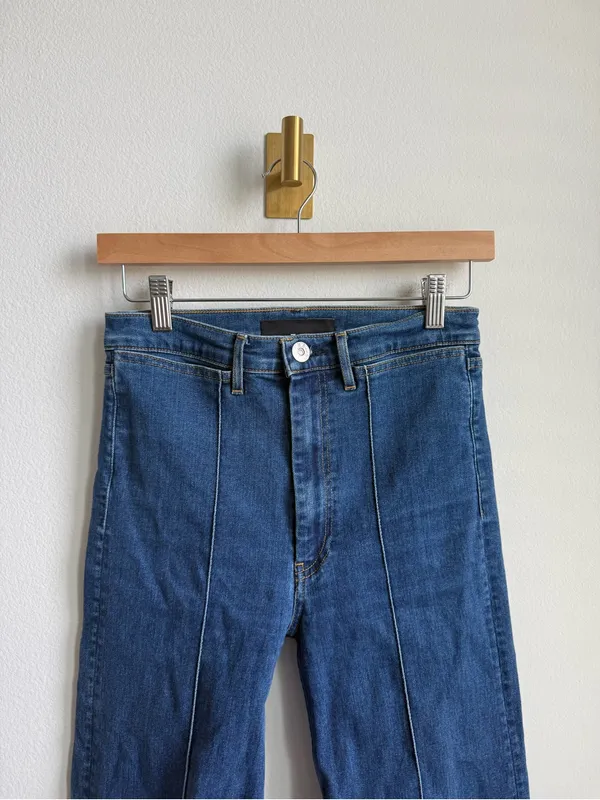 3x1 Denim Nicolette Ultra High Rise Flare Jeans Clio Size 27 - Image 4