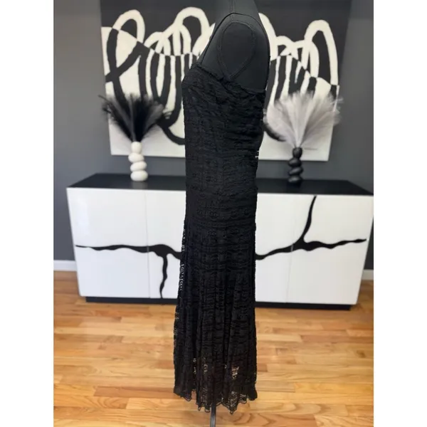 Max Studio Black Lace Strapless Midi Dress Women's Size 12 EUC Cocktail Chic - Image 4