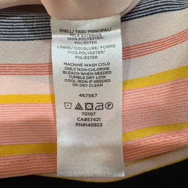 Loft Women Sz M Camisole Strappy Cami Multi Color Boho Horizontal Stripes - Image 7