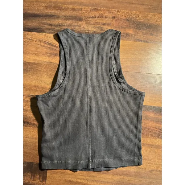 Gymshark Ribbed Crop Tank Top Gray Size Small Women's Activewear Sleeveless New - Image 6