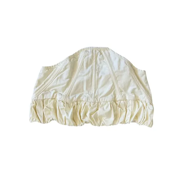 House of CB Cream Corset Bustier Top Ruched Strapless Women’s Medium - Image 2