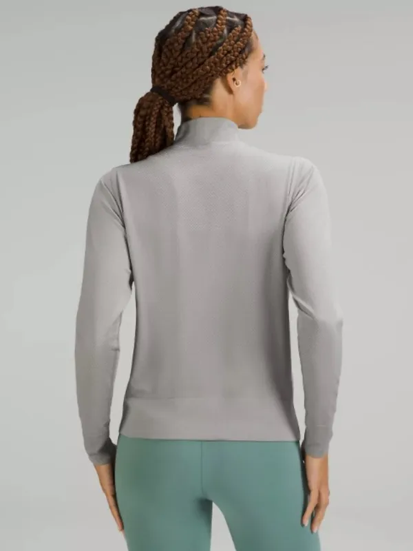 Lululemon Swiftly Relaxed Half Zip Gull Grey/White - Image 2