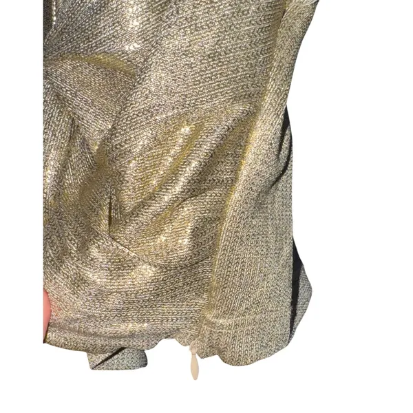 Bishop + Young By Anthropologie Twist-Front Shimmer Crop Top‎ Women's Size Small - Image 3