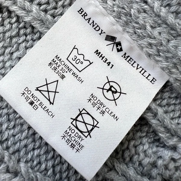 Brandy Melville Gray Chunky‎ Cable Knit Cardigan Button Y2K Bella Swan Sweater - Image 7