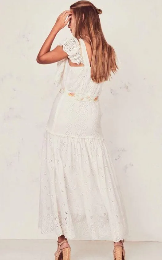 LOVESHACKFANCY Cressida White Maxi Dress - Image 3