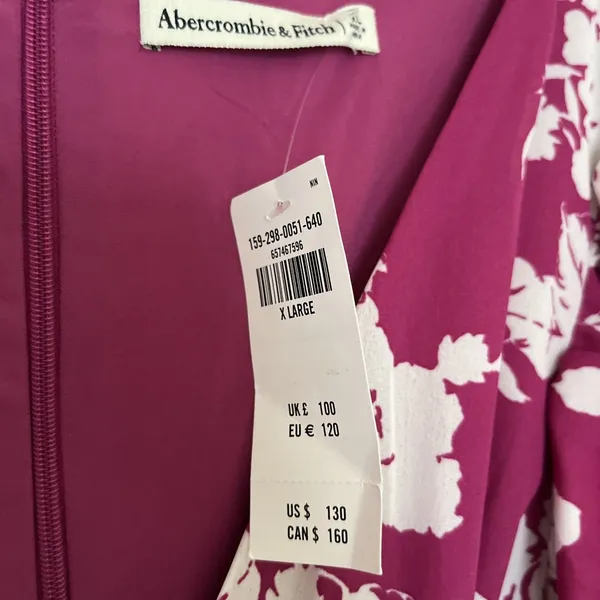 Abercrombie & Fitch Maxi Dress NWT Pink Floral Ruffle Sleeve Slip Dress XL - Image 3