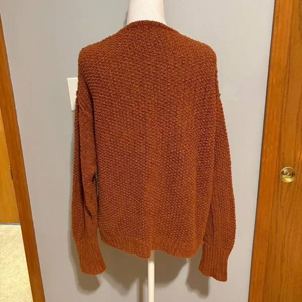 Free People Coco‎ V-Neck twist front textured sweater terracotta size XS/S - Image 5