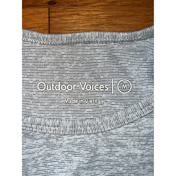 Outdoor Voices Athena Crop Top Heather Grey Space Dye High Neck‎ Tank Medium - Image 4