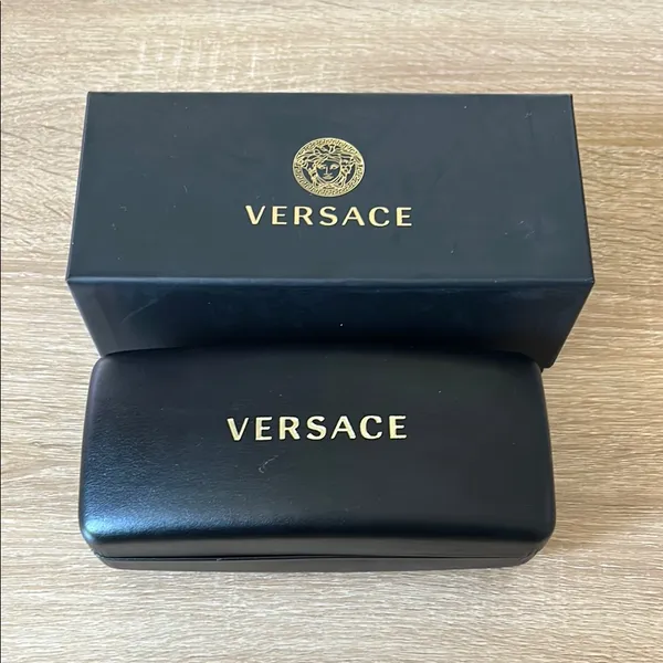 EMPTY Versace Black Sunglass Protective Case AND EMPTY box - Image 2