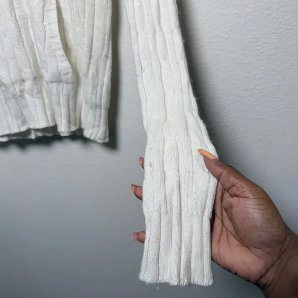 Ralph Lauren Women Cotton Angora Cable‎ Knit Hoodie Small Preppy Old Money - Image 5