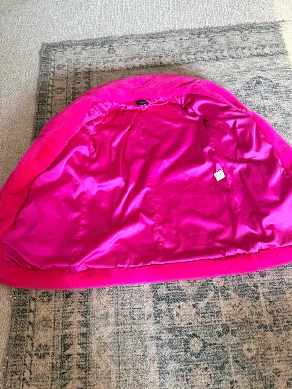 Majorelle Amora hot pink fuschia faux fur oversized coat S - Image 4