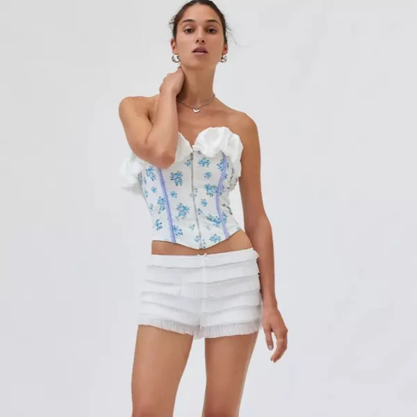 NWT FOR LOVE & LEMONS‎ Evelyn Floral Velvet Corset Top size Medium - Image 2