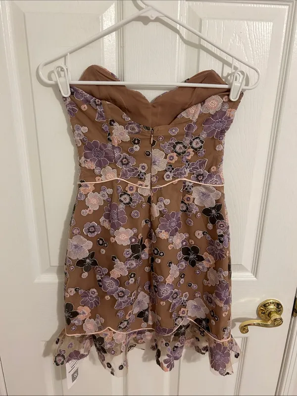 For Love And Lemons Posy Embroidered Mini Dress Purple Morning Bloom New Size XS - Image 8