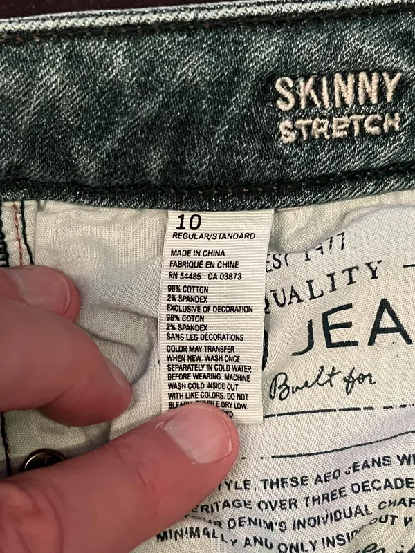 American Eagle Outfitters Skinny Jeans Womens 10 Med Wash Distressed Denim - Image 9