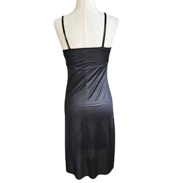 47-43 Ashley Taylor Black Vintage Spaghetti Strap Night Gown Women Size 32 - Image 2