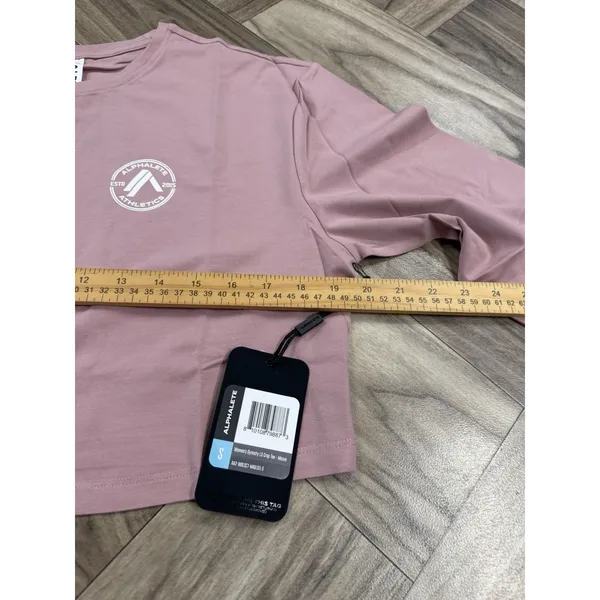 Alphalete Women’s Dynasty Long Sleeve Crop Tee Size Small -Mauve - Image 5