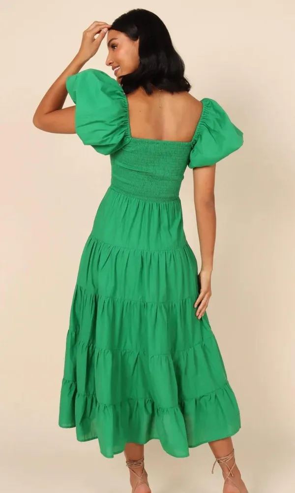 Petal and Pup Morgan Tiered Dress~Green - Image 3